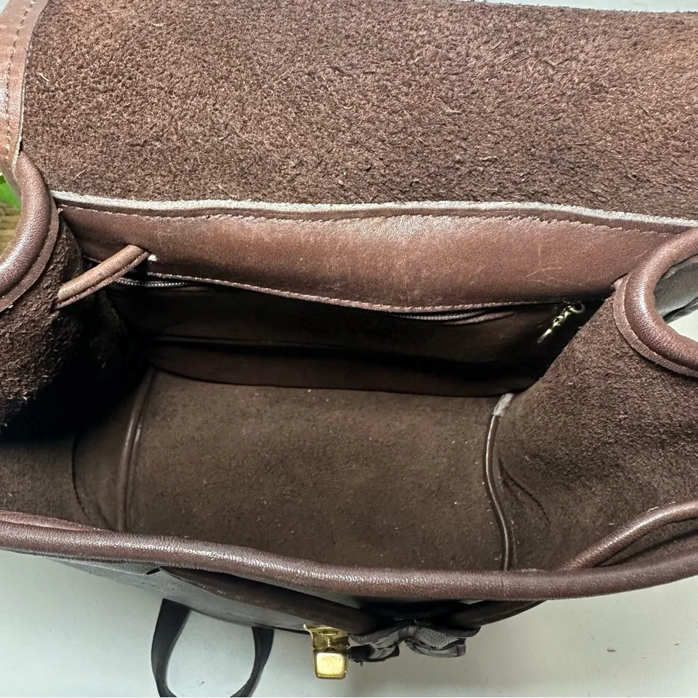 Vintage COACH 9791 Brown Genuine Leather Gold Classic Turn Lock Top Handle - Picture 8 of 13